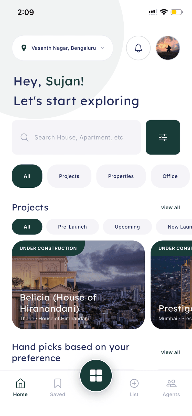 27 Estates app home — explore premium projects